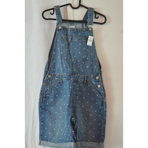 Salopette Short Gap En Jean Avec Motifs Coeurs Taille Xxl 13 14 Ans