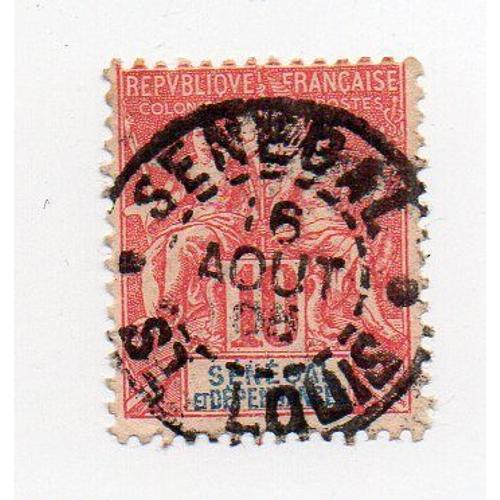 Sénégal- 1 Timbre Oblitéré Année 1900- Faciale 10- Rouge