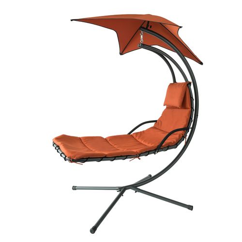 Sobuy Ogs39-Zg Bain De Soleil Hamac Transat Suspendu Lit Suspend Balancelle De Jardin Et Patio Fauteuil - Rouge Brique