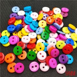 100 pieces 8mm boutons circulaires en resine a deux trous accessoires de co S6F1 