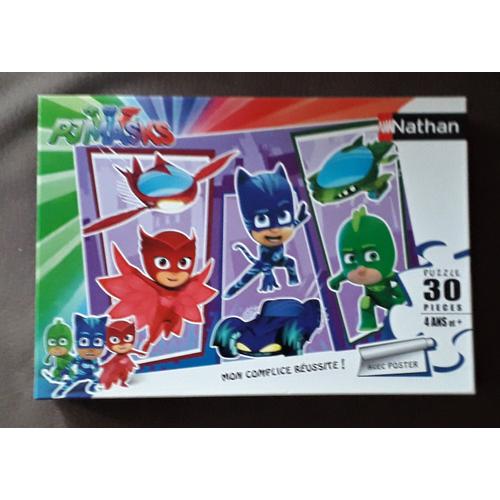 Puzzle Pjmasks Et Leurs Super Véhicules 30 Pièces Avec Poster 23x30 Cm - 4 Ans Et +