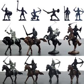 60 Pcs Lot Ruban Guerriers Noirs De Soldats Médiévaux Figures Militaires 