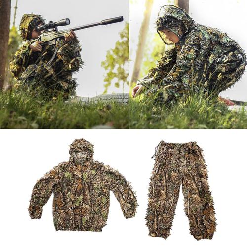 3D Camo Ghillie Suit Formation de chasse Sniper Vêtements de camouflage 