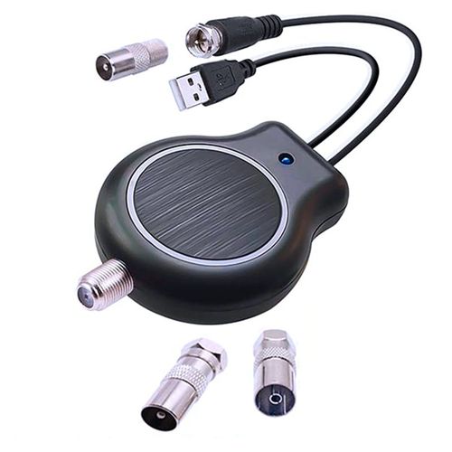 Amplificateur de Signal D'Antenne TéLéVision NuméRique HDTV ExtéRieur ou IntéRieur à Installation HD FM DVB Alimenté par USB 32DBI