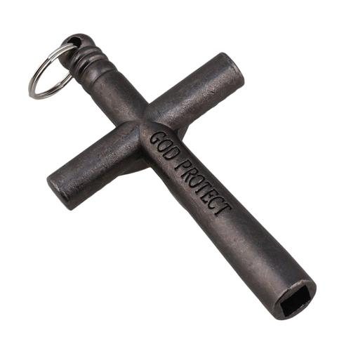 Collier Crucifix de clé de Tambour avec clé de Vitesse à Longue chaîne pour Instruments de Percussion de Batterie Universel Argent 