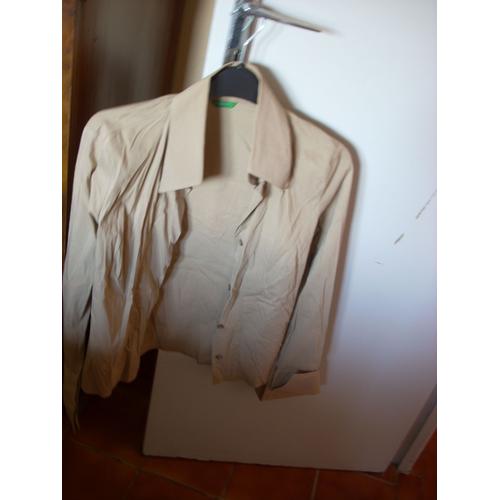 Chemise Benetton S 60% Coton,35% Polyamide,5% Elasthanne.