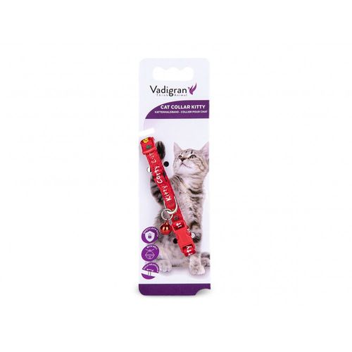 Vadigran Collier Chaton Kitty Rouge. 16-25cm X 8mm.