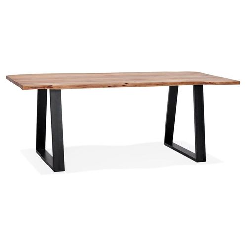 Table De Salle À Manger Style Industriel 'rafa' En Bois Massif Et Métal - 200x95 Cm