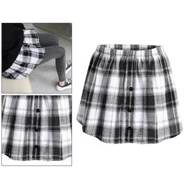 Plaid Une Chemise Fausse Mini Jupe Faux Ourlet Bas Vers Le Bas Taille  élastique Shorts Jupe Décontracté Demi-chemisier Extender Bas avec Boutons  blanc | Rakuten