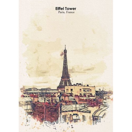 Canevas imprimer Paris France Aquarelle=7892 Impression sur toile DIY installer 40x50cm