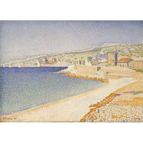 Canevas imprimer Paul Signac - La Jetée de Cassis, Opus 198, 1889, huile...=8395 Impression sur toile DIY installer 40x50cm