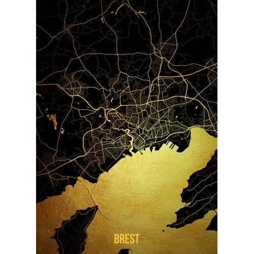 Canevas imprimer Carte Or de Brest=9674 Impression sur toile DIY installer 40x50cm