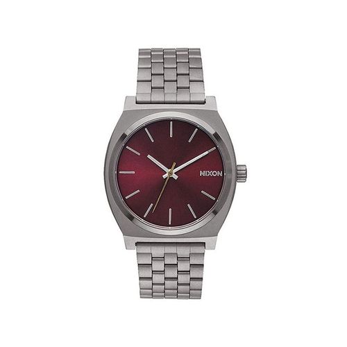 Relgio Nixon Time Teller Gunmetal Deep Burgundy
