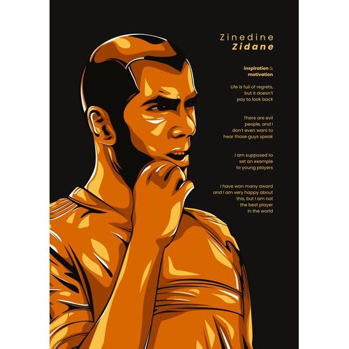 Canevas imprimer Zinédine Zidane=9972 Impression sur toile DIY installer 40x50cm