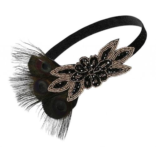 chiwanji Bandeau Headband Cristal 1920s Bandeau Plume Flapper Accessoires Charleston Bandeau Année 20 Vintage Partie à Thème 
