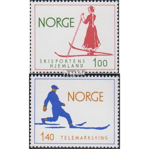 Norvège 695-696 (Complète Edition) Oblitéré 1975 D'origine De Ski