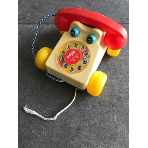 Ancien Téléphone Hallo Chicco Jouet A Trainé Vintage