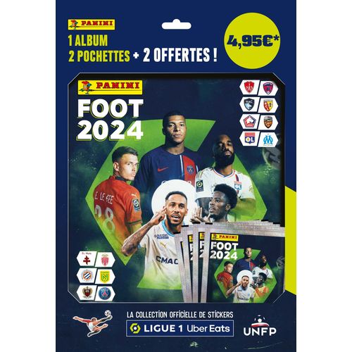 Stickers Panini Foot 2024 Ligue 1 Uber Eats Album + 2 Pochettes + 2 Offertes
