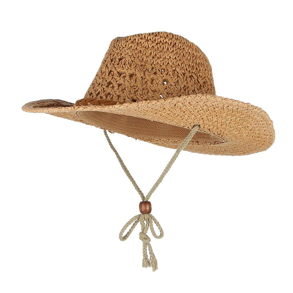 Acheter Chapeau de Cowboy occidental tissé en paille, chapeau d