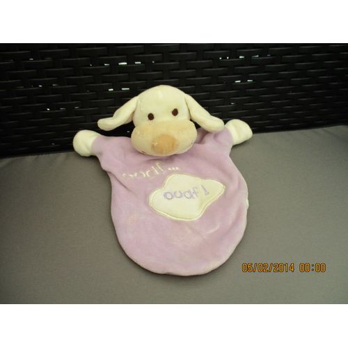 Doudou Marionnette Mauve/Violet Chien Ouaf...Ouaf ! Cmp Eveil Et Tendresse
