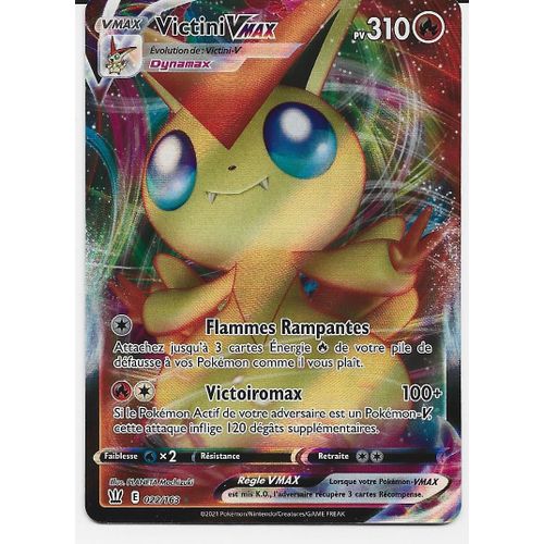 Carte Pokemon Victini Vmax Fr Holo 22/163 Eb 5 Styles De Combats Pv310, 022/163