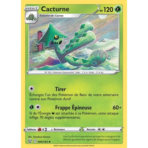 Carte Pokemon - Cacturne - 005/163 - Epée Et Bouclier 5 - Styles De Combat