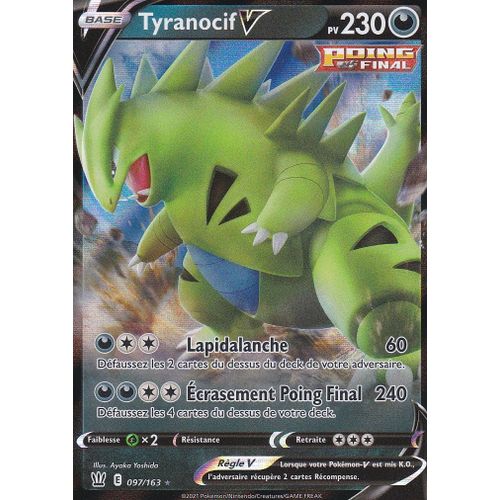 Carte Pokemon - Tyranocif V - Poing Final - 097/163 - Ultra-Rare - Épée Et Bouclier 5 - Styles De Combat