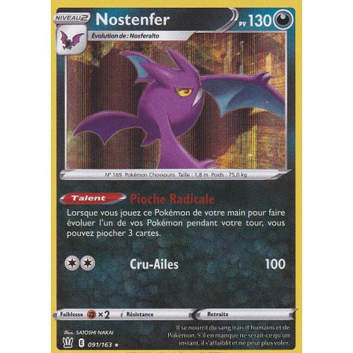 Carte Pokemon - Nostenfer - Holo-Rare - 091/163 - Épée Et Bouclier 5 - Styles De Combat