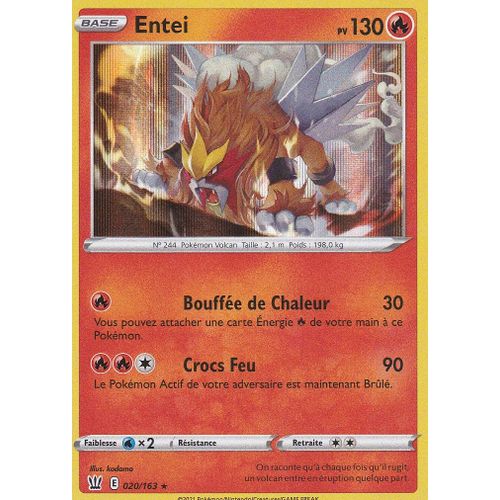 Carte Pokemon - Entei - 020/163 - Holo-Rare - Épée Et Bouclier 5 - Styles De Combat