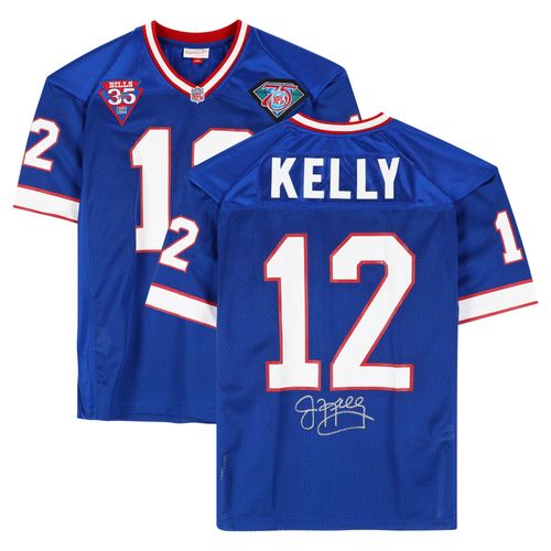 Jim Kelly Buffalo Bills Dédicacé Bleu Mitchell & Ness 1994 Maillot Authentique