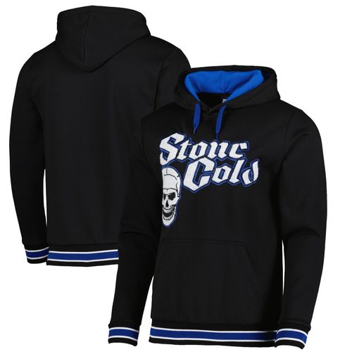 Sweat À Capuche Noir "Stone Cold" Steve Austin Chenille Logo Pour Hommes