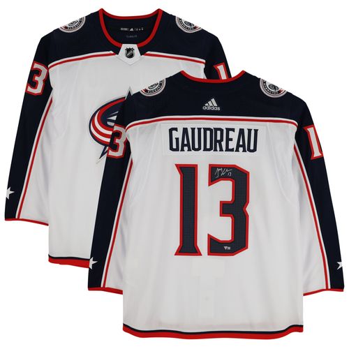 Johnny Gaudreau Columbus Blue Jackets Maillot Adidas Blanc Autographié Authentique