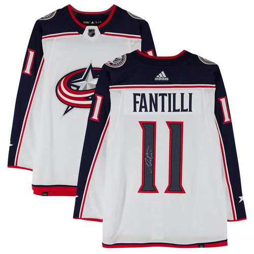 Adam Fantilli Columbus Blue Jackets Maillot Adidas Blanc Autographié Authentique