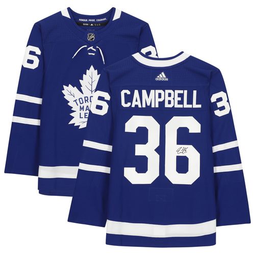 Maillot Authentique Adidas Autographié Des Maple Leafs De Toronto Bleu Jack Campbell