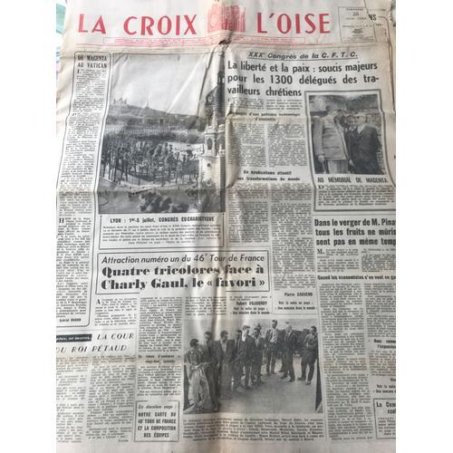 La Croix L Oise Du 28 Juin 1959, Congrès, Lyon, Magenta, Étapes Tour De France, Eamon De Valera,