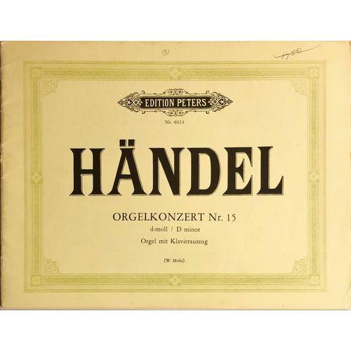 Orgelkonzert N°15 D-Moll D Minor Orgel Mit Klavierauszug