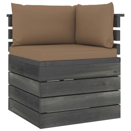 Vidaxl Canapé D'angle Palette De Jardin Avec Coussins Bois De Pin