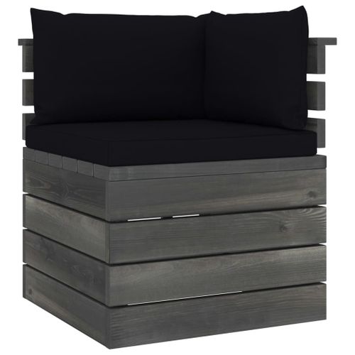 Vidaxl Canapé D'angle Palette De Jardin Avec Coussins Bois De Pin