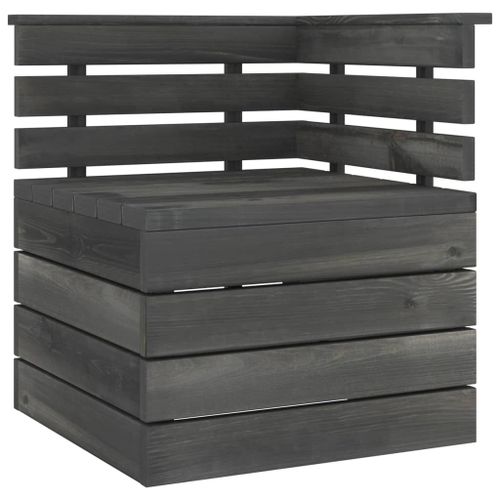 Vidaxl Canapé Palette D'angle De Jardin Bois De Pin Massif Gris Foncé