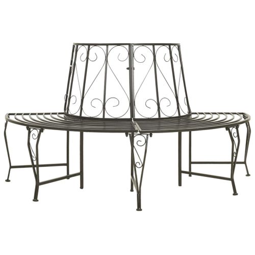 Vidaxl Banc D'arbre De Jardin Demi-Rond 160 Cm Acier