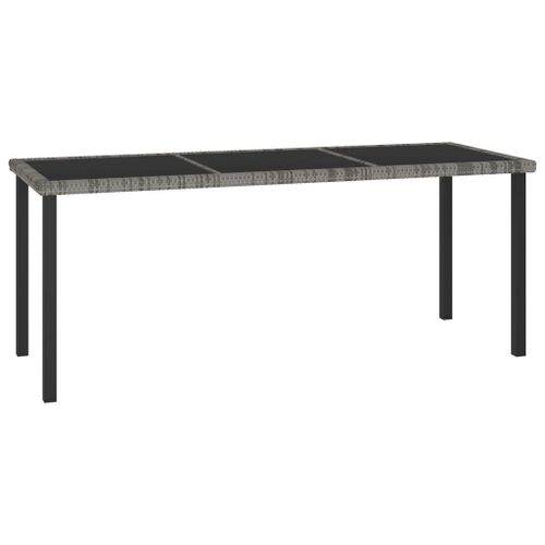 Vidaxl Table À Dîner De Jardin Gris 180x70x73 Cm Résine Tressée