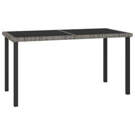 Vidaxl Table À Dîner De Jardin Gris 140x70x73 Cm Résine Tressée