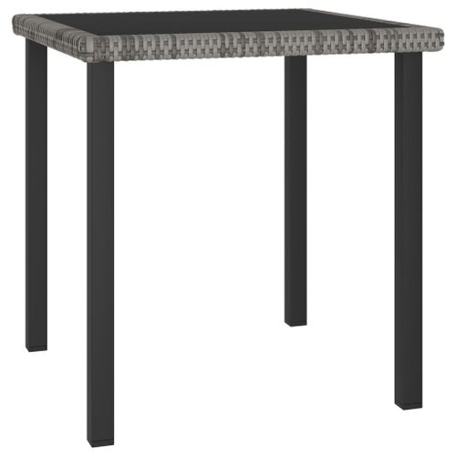 Vidaxl Table À Dîner De Jardin Gris 70x70x73 Cm Résine Tressée
