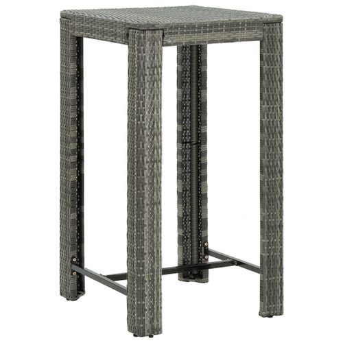 Vidaxl Table De Bar De Jardin Gris 60,5x60,5x110,5 Cm Résine Tressée