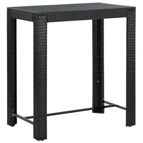 Vidaxl Table De Bar De Jardin Noir 100x60,5x110,5 Cm Résine Tressée