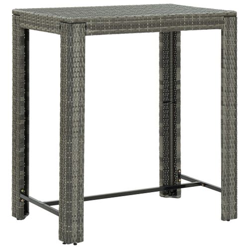 Vidaxl Table De Bar De Jardin Gris 100x60,5x110,5 Cm Résine Tressée