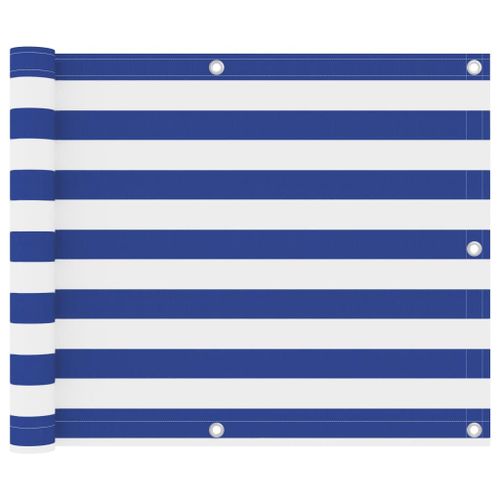 Vidaxl Écran De Balcon Blanc Et Bleu 75x300 Cm Tissu Oxford