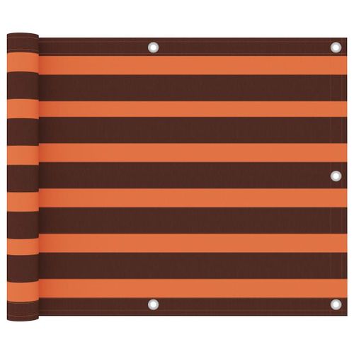 Vidaxl Écran De Balcon Orange Et Marron 75x300 Cm Tissu Oxford