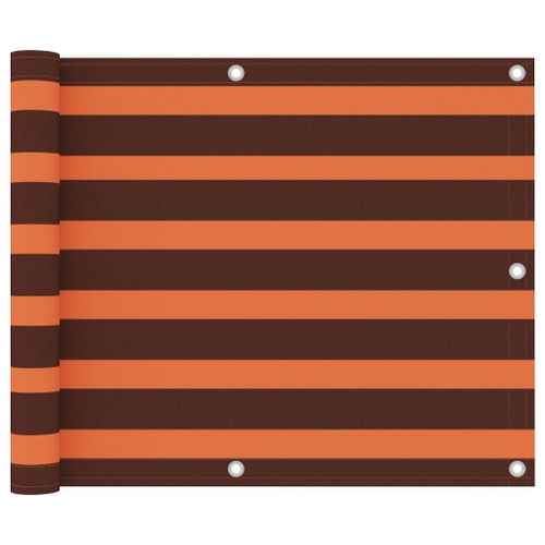 Vidaxl Écran De Balcon Orange Et Marron 75x500 Cm Tissu Oxford