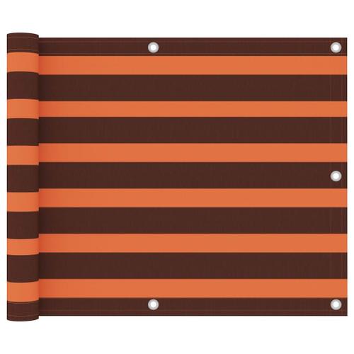 Vidaxl Écran De Balcon Orange Et Marron 75x600 Cm Tissu Oxford